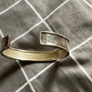 sterling silver cuff with “hear my soul speak”